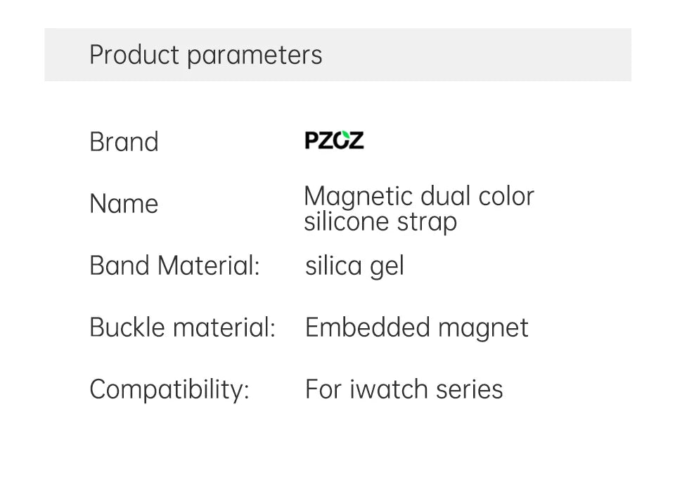 PZOZ Silicone Watch band For Apple Watch Ultra 3 2 49mm Chain Magnetic Wrist band For Apple Watch Series 11 10 9 8 Wristband