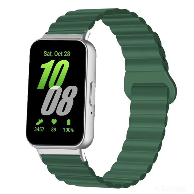 Magnetic Silicone Strap for Samsung Galaxy Fit 3 Sport Smart Watch Wristband for Samsung Galaxy Fit3 Accessories Correa Bracelet