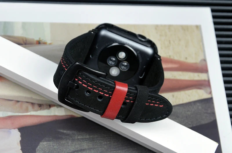 Leather loop band For Apple Watch Ultra 2 band 44mm 45mm 49mm 40mm 42mm 38mm 41mm sport band Apple Watch Series 9 8 7 3 4 5 6 se