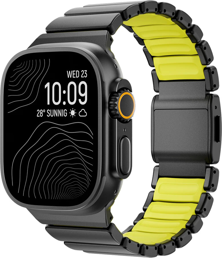Titanium Fluoroelastomer Rubber band for Apple Watch Ultra 3 2 49mm Series 11 10 46mm band for Apple Watch 9 8 7 6 5 SE 3 44mm 45mm