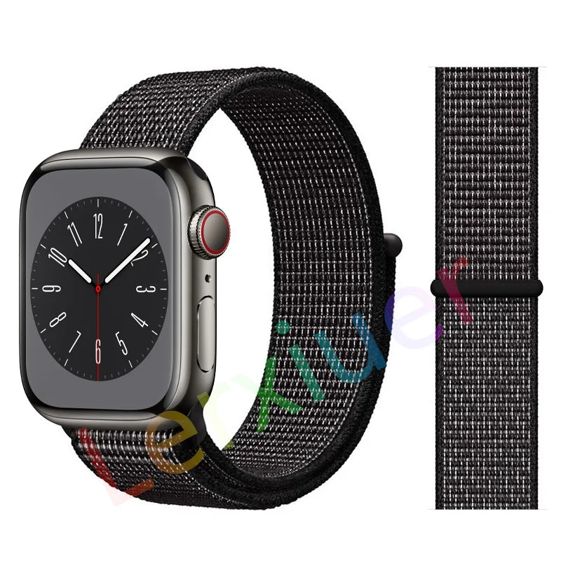 Nylon Loop band for Apple Watch band 46mm 44mm 40mm 42mm 45mm 41mm 49mm 44mm band Apple Watch Series Ultra 2 11 10 9 SE 7 6 5 4