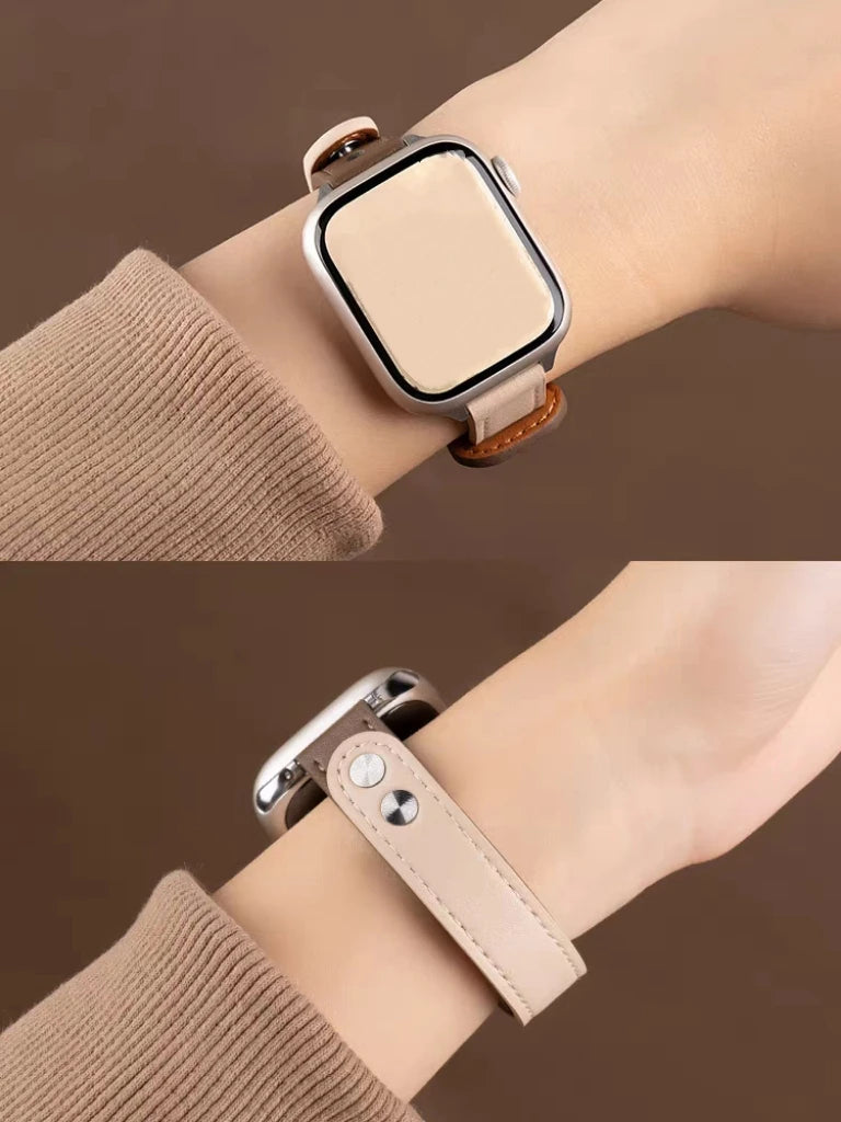 For Apple Watch band women Ultra 11 10 9 8 7 6 5 4 3 2 1 SE 38mm 40mm 41mm 42mm 44mm 45mm 46mm Leather Loop