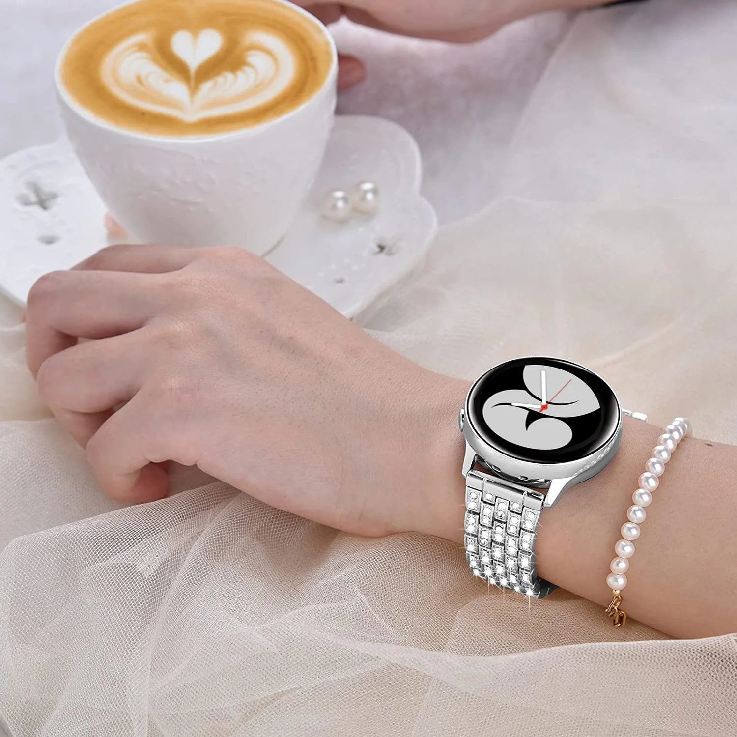 20/22mm Metal Strap for Samsung Galaxy Watch 7/6/5/4/Classic 47mm/active 2 Gear s3 Diamond Bracelet for Huawei GT234 5 pro 46mm