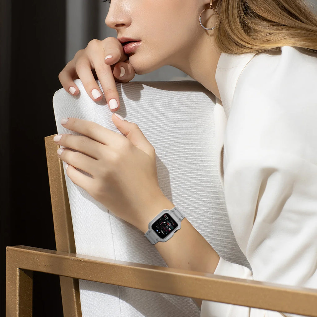 For Apple Watch Series 10 46mm 42mm Sport Protective Replacement Wristband Apple Watch Series 10 Retrofits band Case One piece