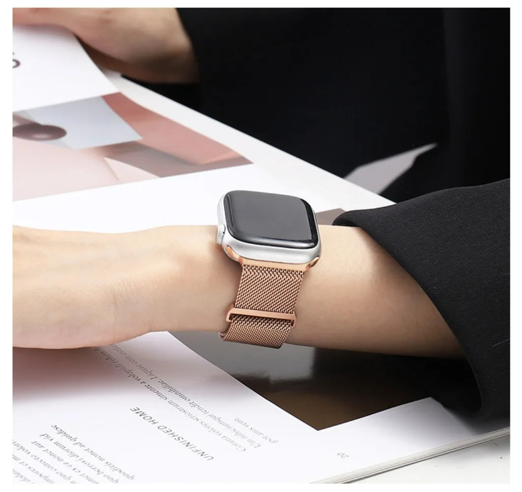 Magnetic Milanese band for Apple Watch 11 10 46mm 42mm Ultra 3 2 49mm band for Apple Watch 9 8 7 6 5 SE 3 44mm 45mm 40mm 41mm Band