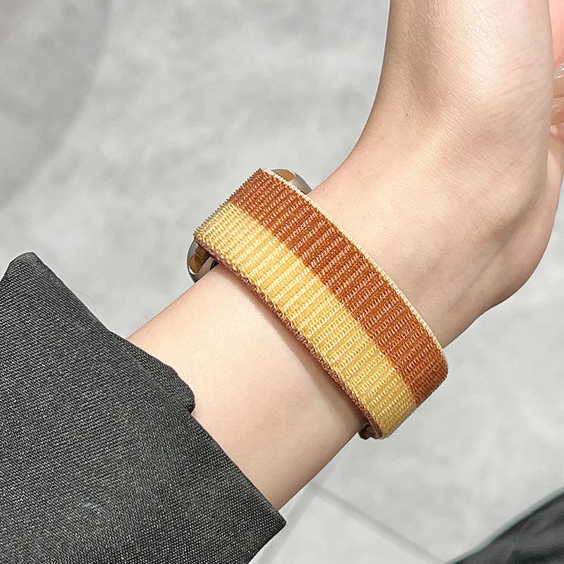 Nylon Loop For Apple Watch band 45mm 44mm 49mm 46mm 40mm 41mm 38mm 42mm Correa band Apple Watch Series 6 SE 7 8 9 10 Ultra 2 band