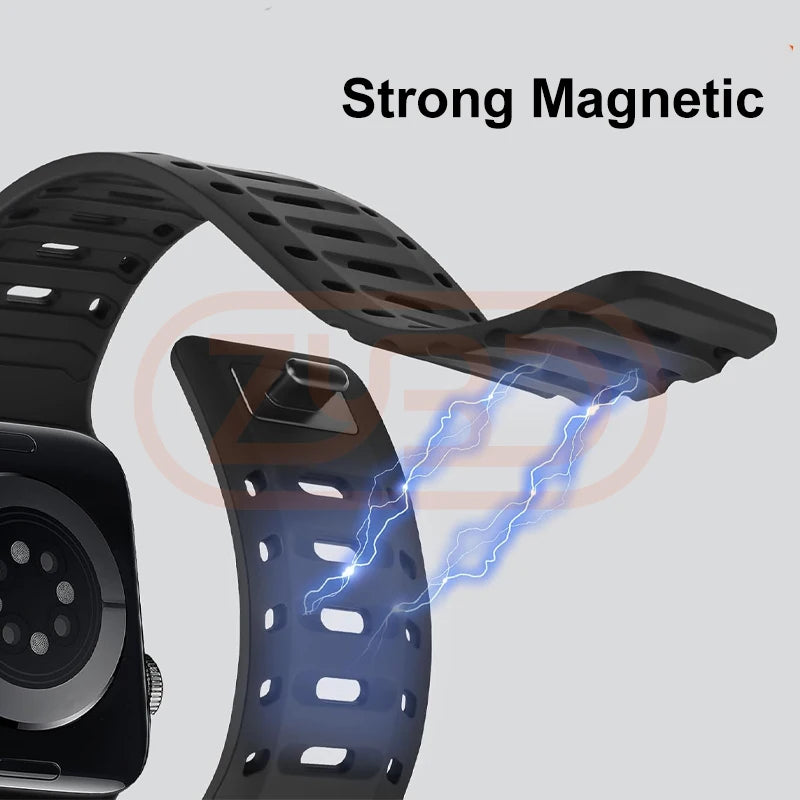Magnetic band For Apple Watch Ultra 10 9 8 7 6 SE 5 Soft Silicone Breathable band For Apple Watch 42mm 44mm 45mm 46mm 49mm