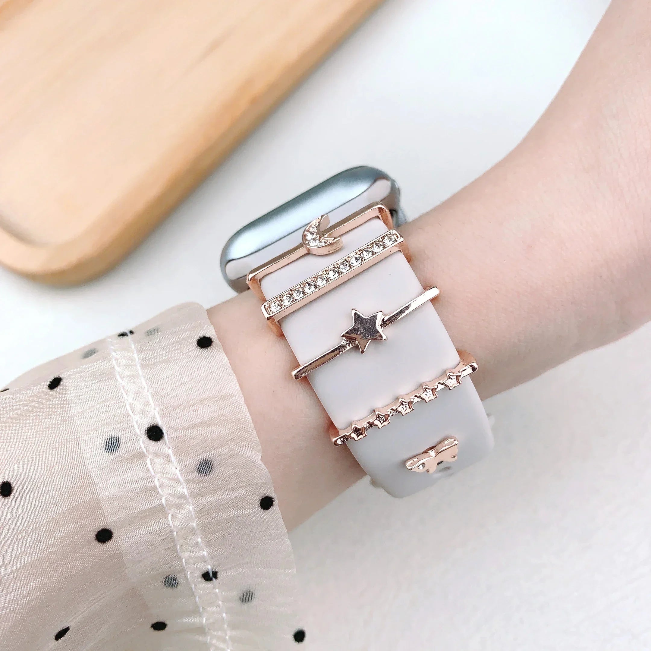 Decoration For Apple Watch Ultra 2 band 10 9 8 7 Diamond Jewelry Charms Accessories samsung Huawei watch band 20 22mm band