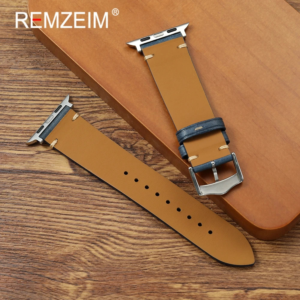 Cowhide band 49mm 46mm 45mm 44mm 42mm 41mm 40mm 38mm for Apple Watch Leather watch band for Apple Watch Series 1 10 Ultra SE 2 Watch Accesso