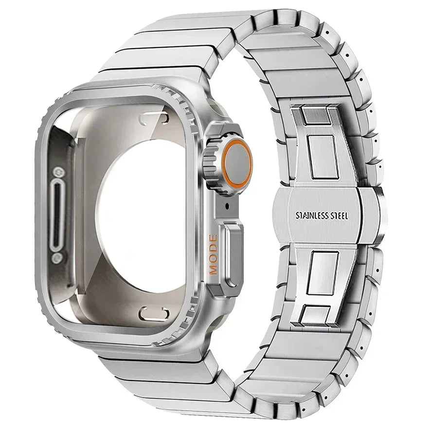Case+band for Apple Watch band 10 42mm 46mm Ultra 2 49mm 9 8 7 6 SE 5 Steel metal Protective Shell Upgrade Apple Watch 49mm 45mm 44mm