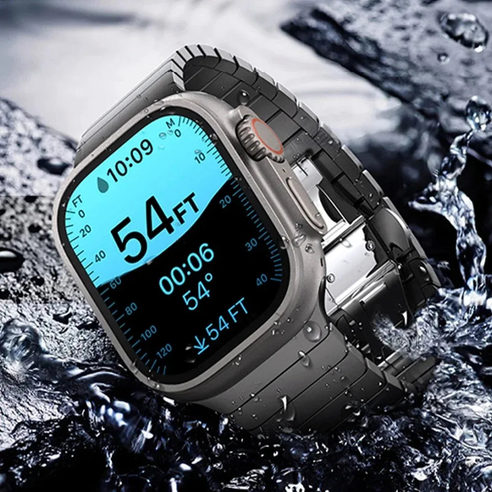 Link band Correa For Apple Watch Ultra 2 band 49mm Series 10 9 8 7 6 5 4 SE 45mm 41mm 44mm Stainless Steel band for Apple Watch 42mm 46mm