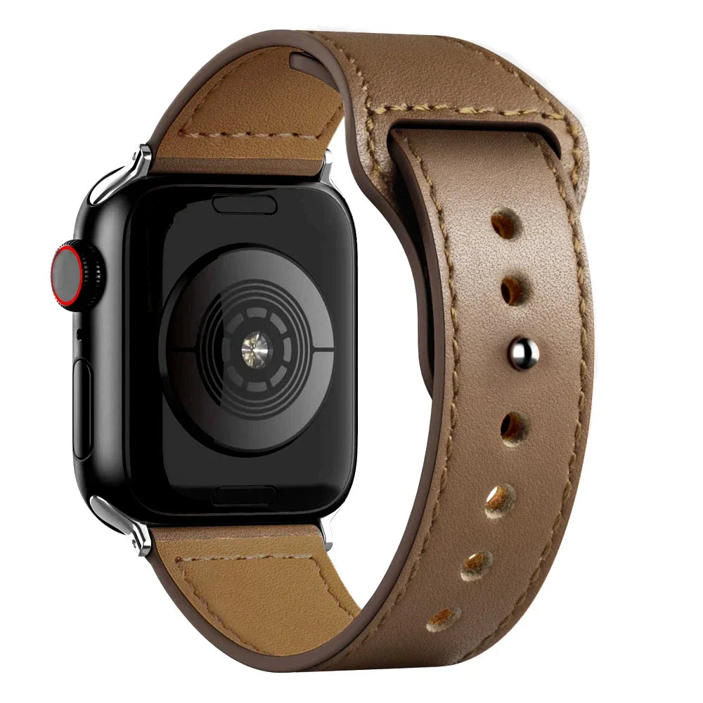 Leather band For Apple Watch Ultra 2 49mm 44mm 40mm 41mm 45mm 38mm 42mm wrist band for Apple Watch Series 9 8 7 3 4 5 6 se