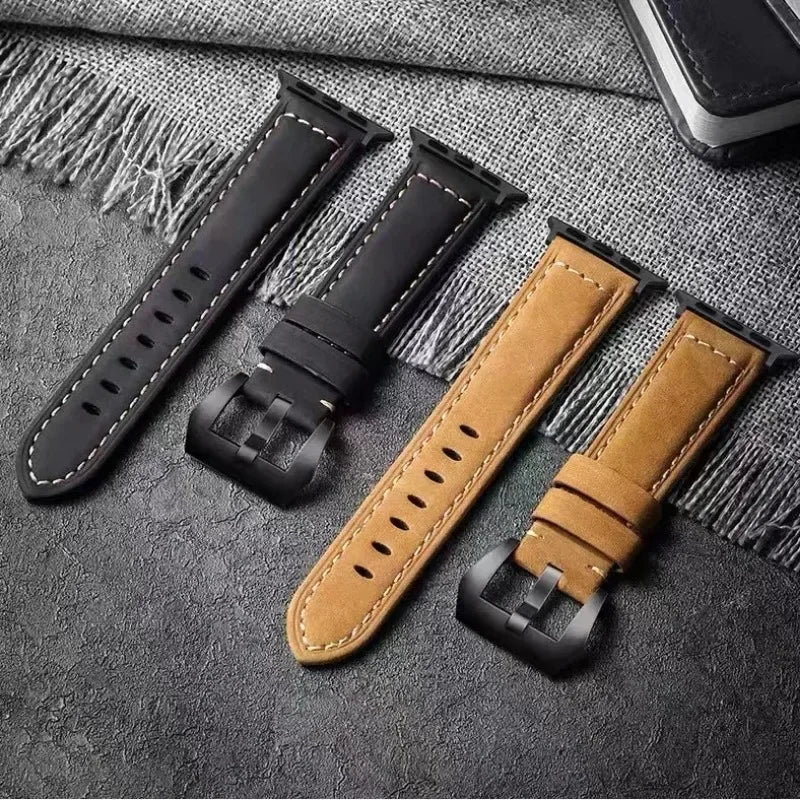 For Apple Watch band High Quality Leather band Men for Series 11 10 9 7 8 SE Ultra 3 2 49mm 44mm 46mm Watch band 45mm 41mm 42mm