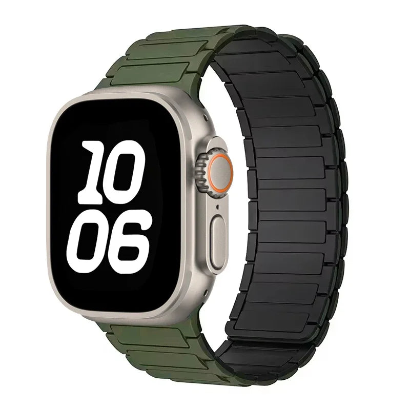 Silicone band for Apple Watch 46mm 42mm 49mm 45mm 41mm 44mm 40mm Magnetic band for Apple Watch Ultra 2 Series 10 9 8 7 6 SE 5 4 3