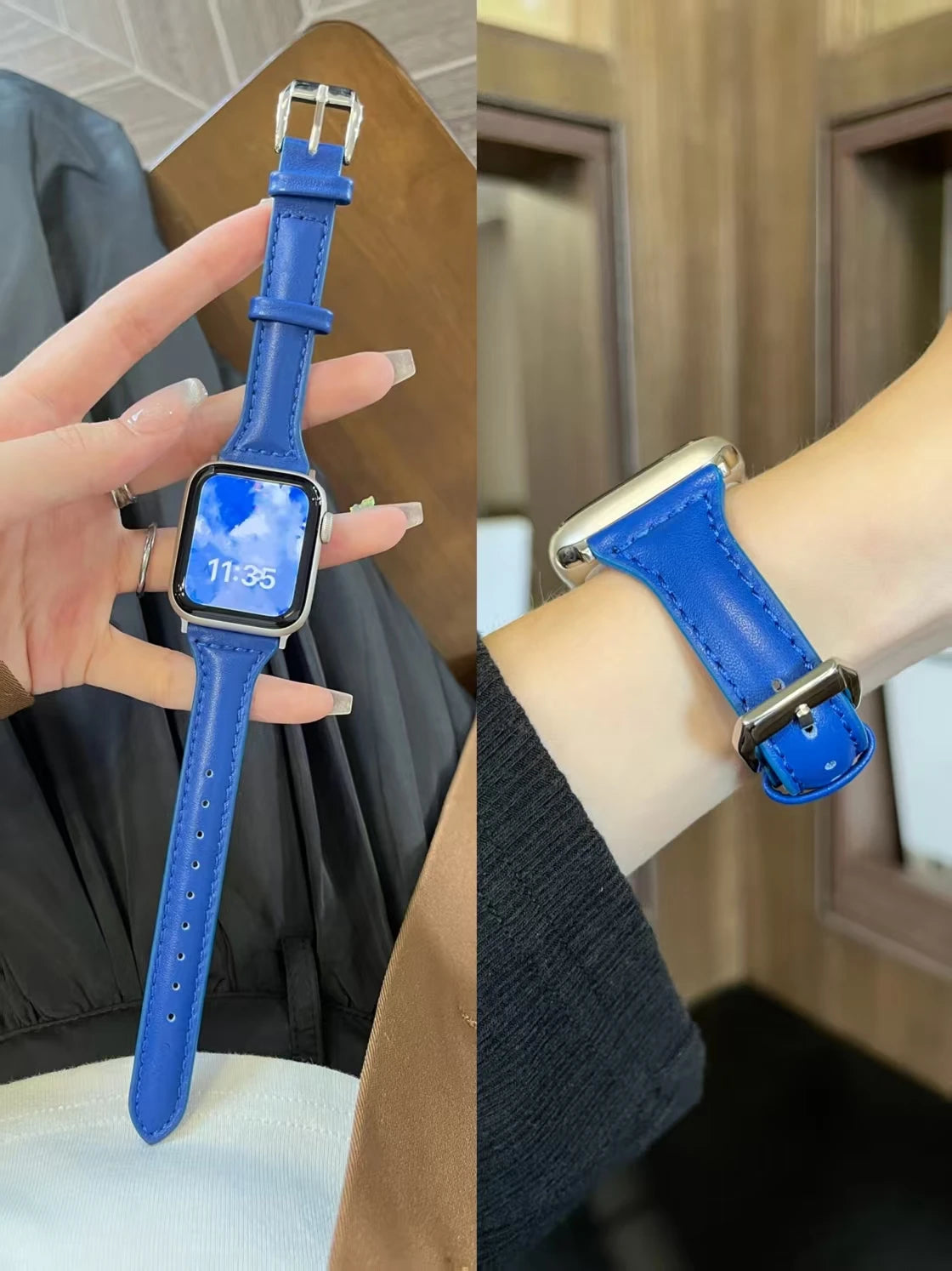 For Apple Watch band women Ultra 11 10 9 8 7 6 5 4 3 2 1 SE 38mm 40mm 41mm 42mm 44mm 45mm 46mm Leather Loop