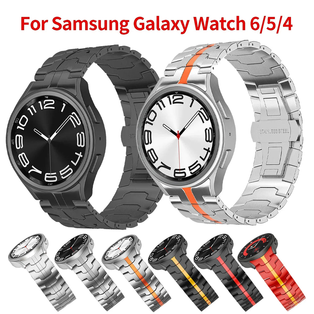 Stainless Steel Strap for Samsung Galaxy Watch 7 6 5 4 40mm 44mm 6 Classic 43mm 47mm No Gaps Metal Band 5Pro 45mm Quick Bracelet