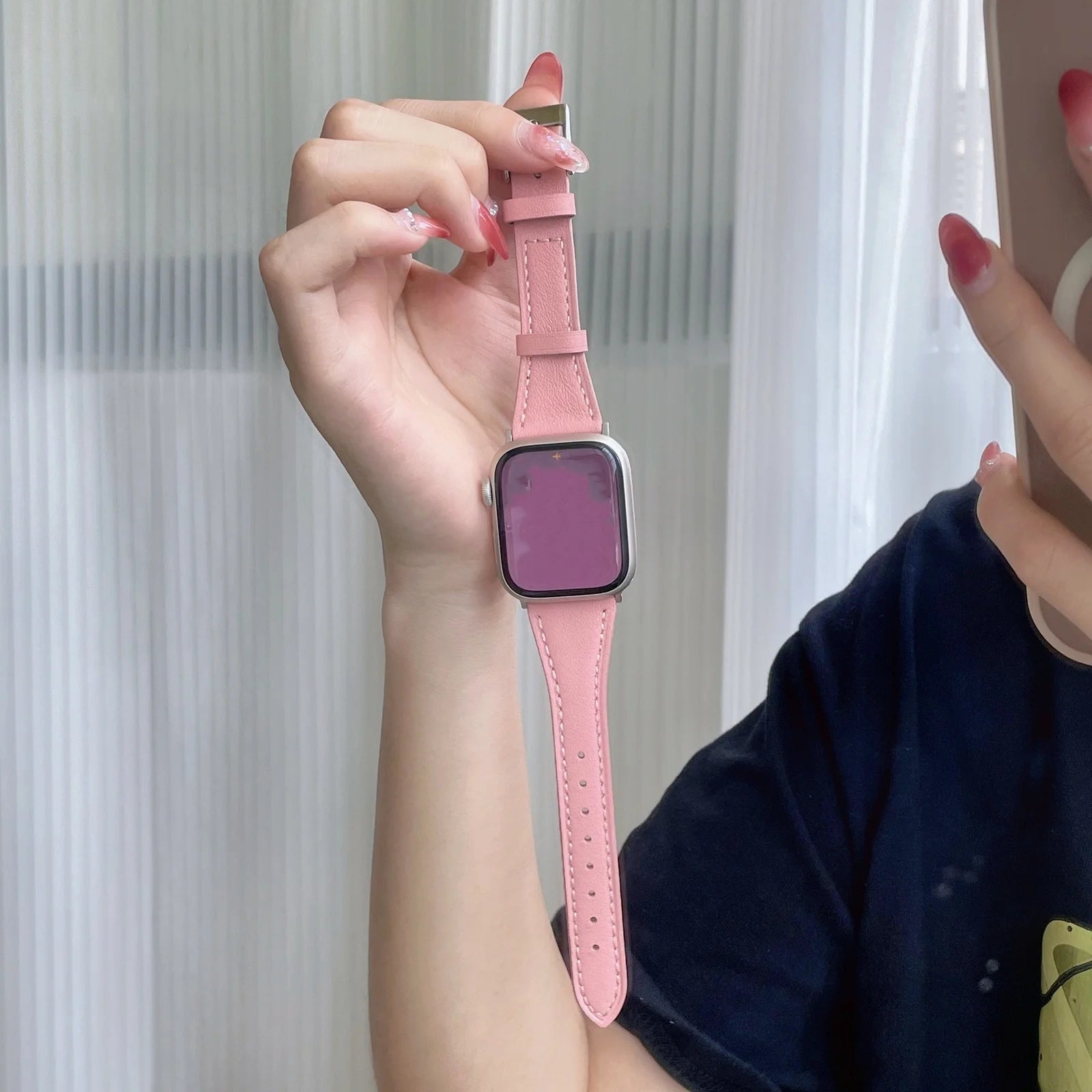 For Apple Watch band women Ultra 11 10 9 8 7 6 5 4 3 2 1 SE 38mm 40mm 41mm 42mm 44mm 45mm 46mm Leather Loop