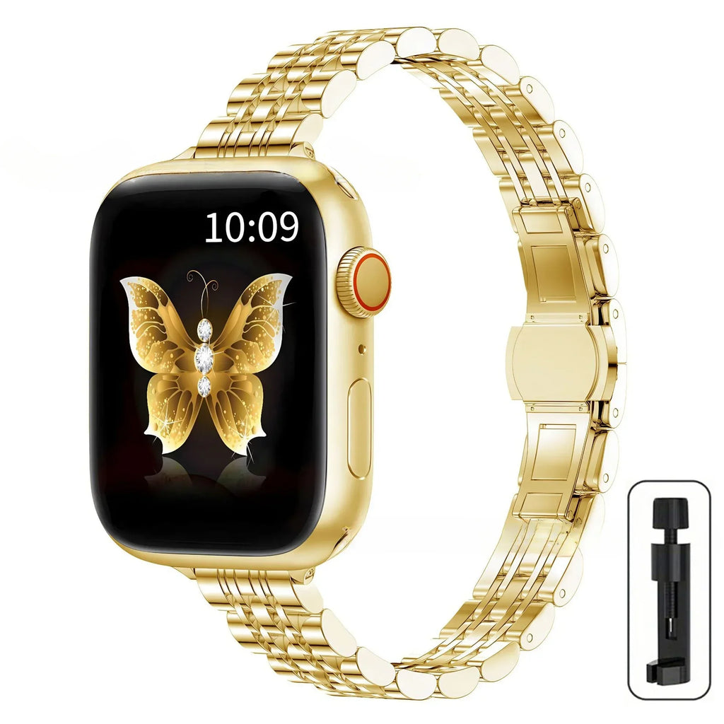 Stainless Steel band for Apple Watch band 49mm 46mm 44mm metal band Apple Watch Ultra Series 10 9 8 7 6 SE for Women 45mm 42mm 41mm