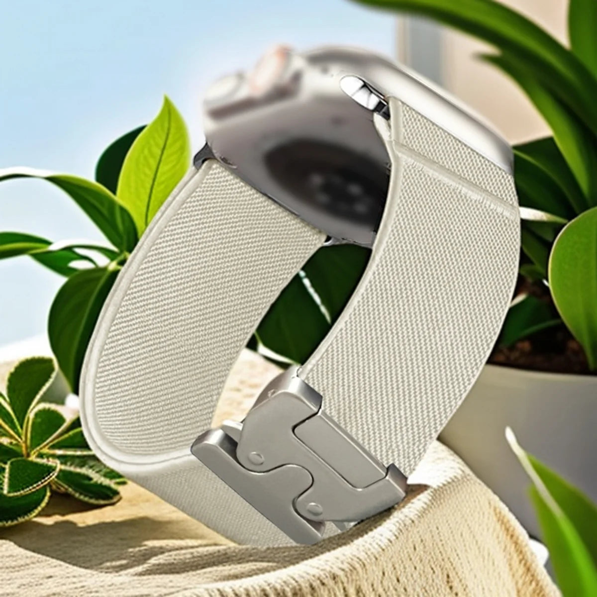 Nylon Loop Compatible With Apple Watch band Series 10 9 38mm 40mm 41mm 42mm 44mm 46mm 46mm 49mm Woman Man Parachute Style Buckle Elastic Ban