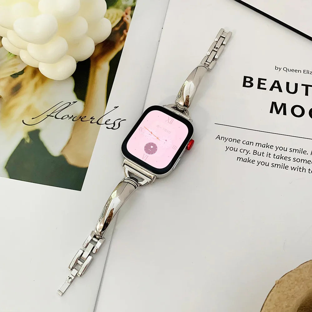 Starlight band For Apple Watch Ultra 3 2 1 Series 11 10 9 SE 3 metal band Apple Watch 46mm 49mm 41mm 45mm 40mm 42mm 44mm Women band