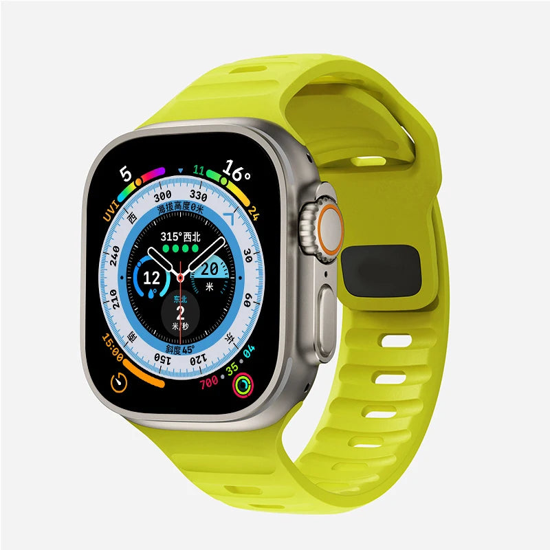 band For Apple Watch band 49mm 44mm 45mm 41mm 40mm 42mm 38mm Soft Silicone sport band Apple Watch Serise 8 7 SE 6 5 9 Ultra 49mm