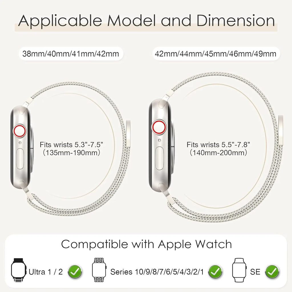 Milanese Loop band For Apple Watch band 46mm 40mm 41mm 45mm 49mm 42mm Correas bands Apple Watch Series 11 10 9 SE 3 7 8 Ultra 3