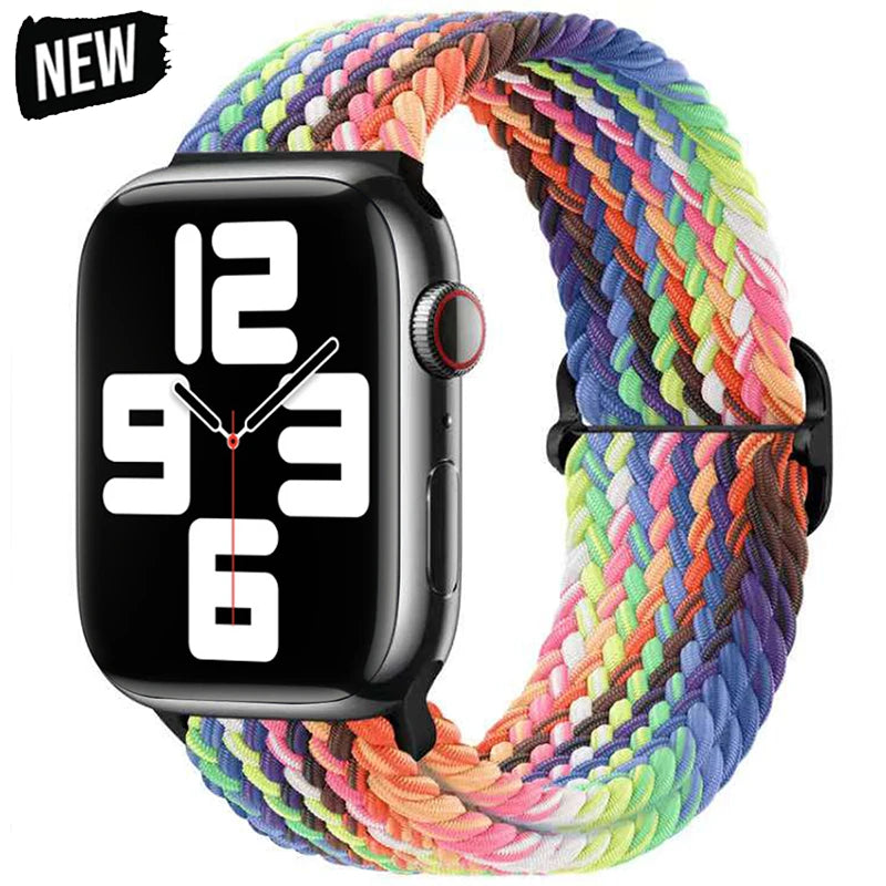 Braided Nylon band for Apple Watch band Ultra 2 49mm Series 10 46mm 42mm 44mm 40mm 41mm Adjustable band Apple Watch 9 8 7 6 SE 5 4