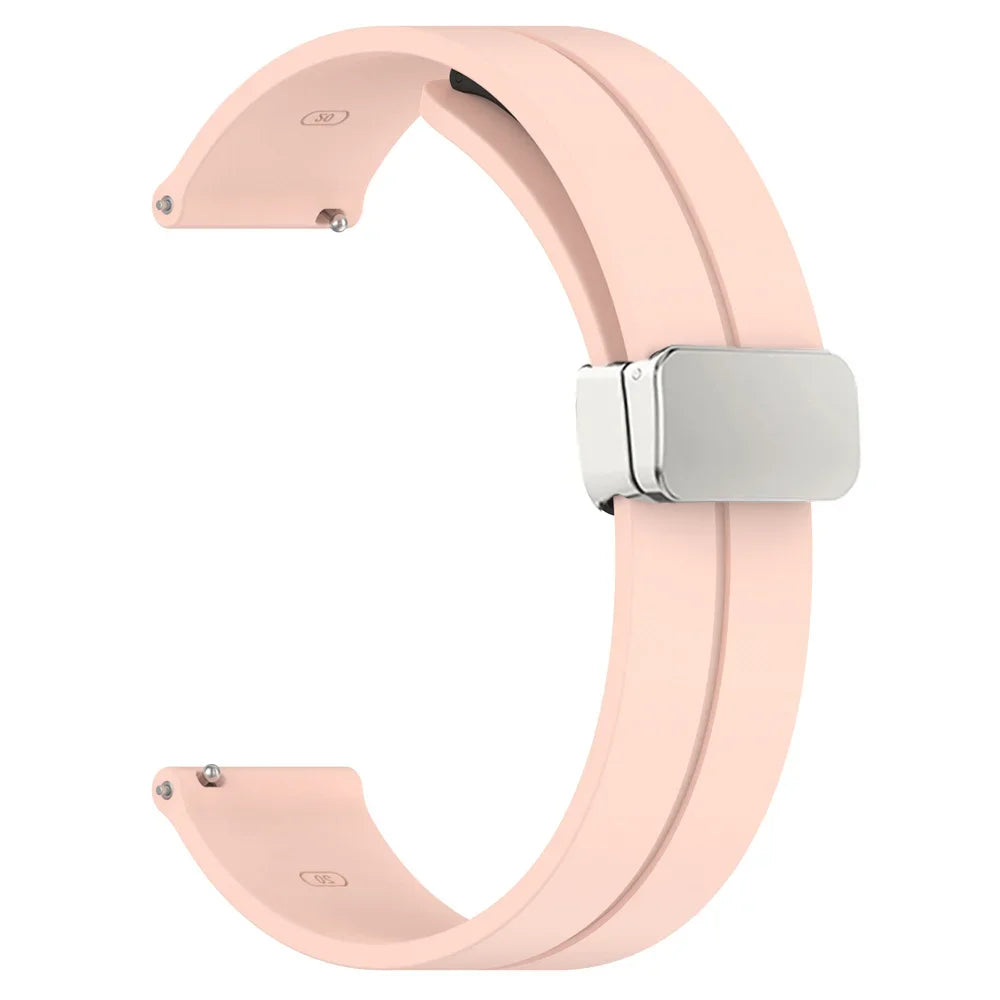 20mm 22mm Strap For Samsung Galaxy watch 4/5 pro/classic/gear s3/active 2 Sport Silicone Magnetic Buckle Huawei GT 2 2e 3 band