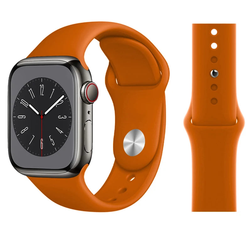 Silicone band For Apple Watch band 45mm 46mm 44mm 41mm 40mm 42mm Sport Correa band Apple Watch Series 11 10 SE 9 8 7 6 5 Ultra 3