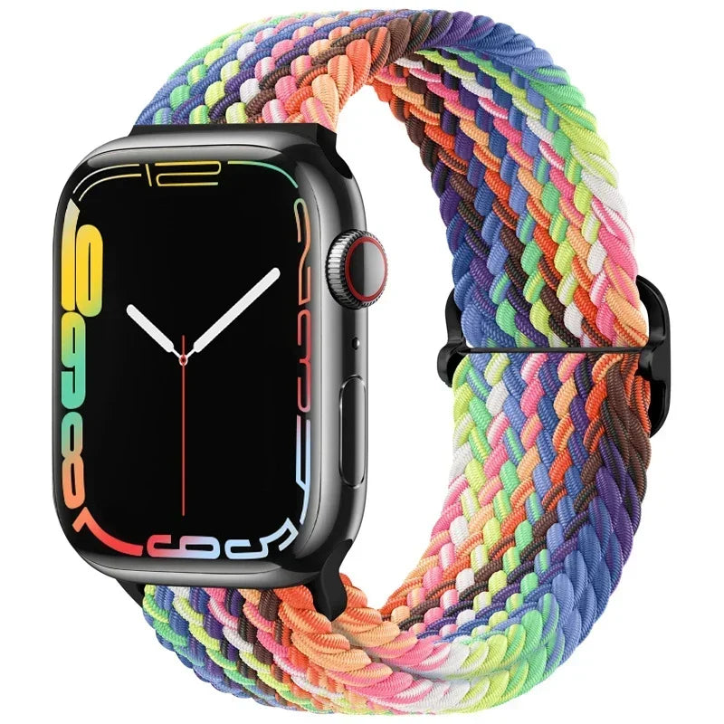 Braided Nylon band for Apple Watch band Ultra 2 49mm Series 10 46mm 42mm 44mm 40mm 41mm Adjustable band Apple Watch 9 8 7 6 SE 5 4