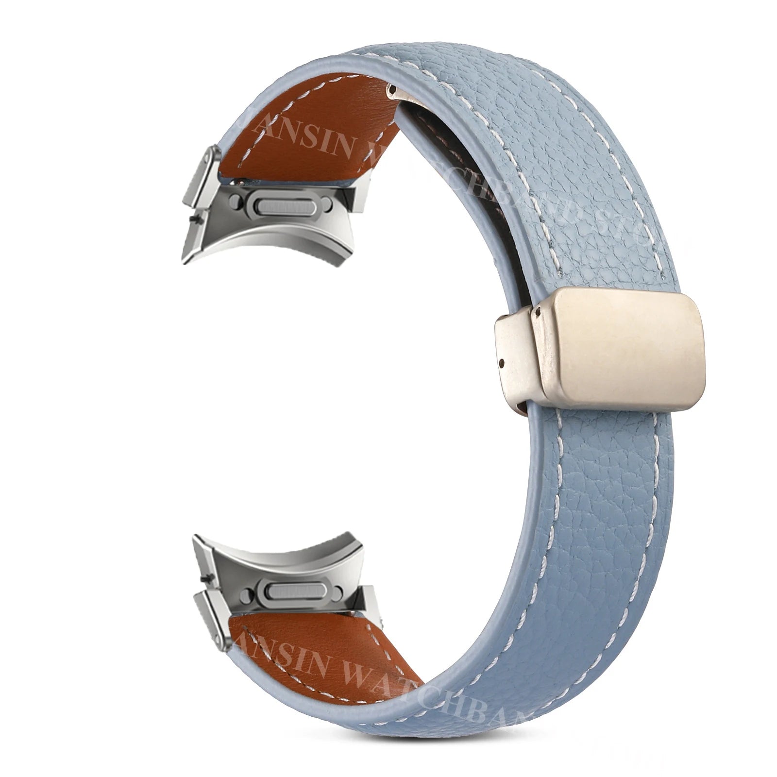 No Gaps Leather Band For Samsuang Galaxy Watch 7 6 5 4 40 44mm 5Pro Magnetic Buckle Strap Galaxy Watch 4 6 Classic 43 4742 46mm