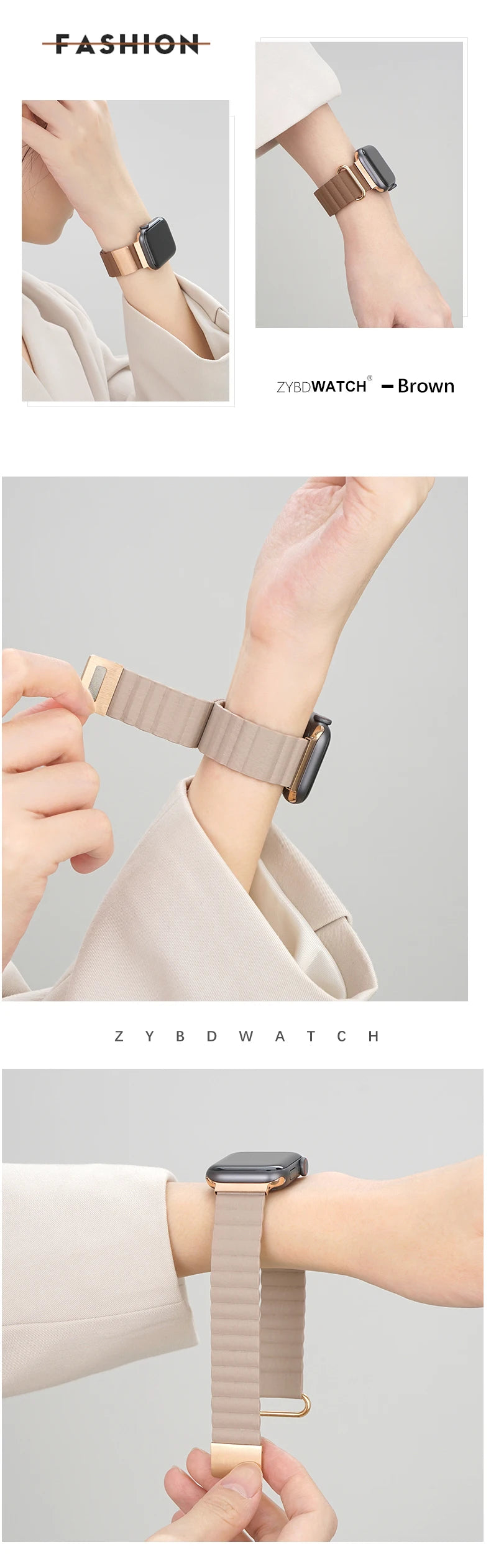 Luxury Leather band For Apple Watch Ultra 10 9 8 7 6 5 4 Woman Magnetism band For Apple Watch 38mm 40mm 45mm 42mm 46mm 49mm