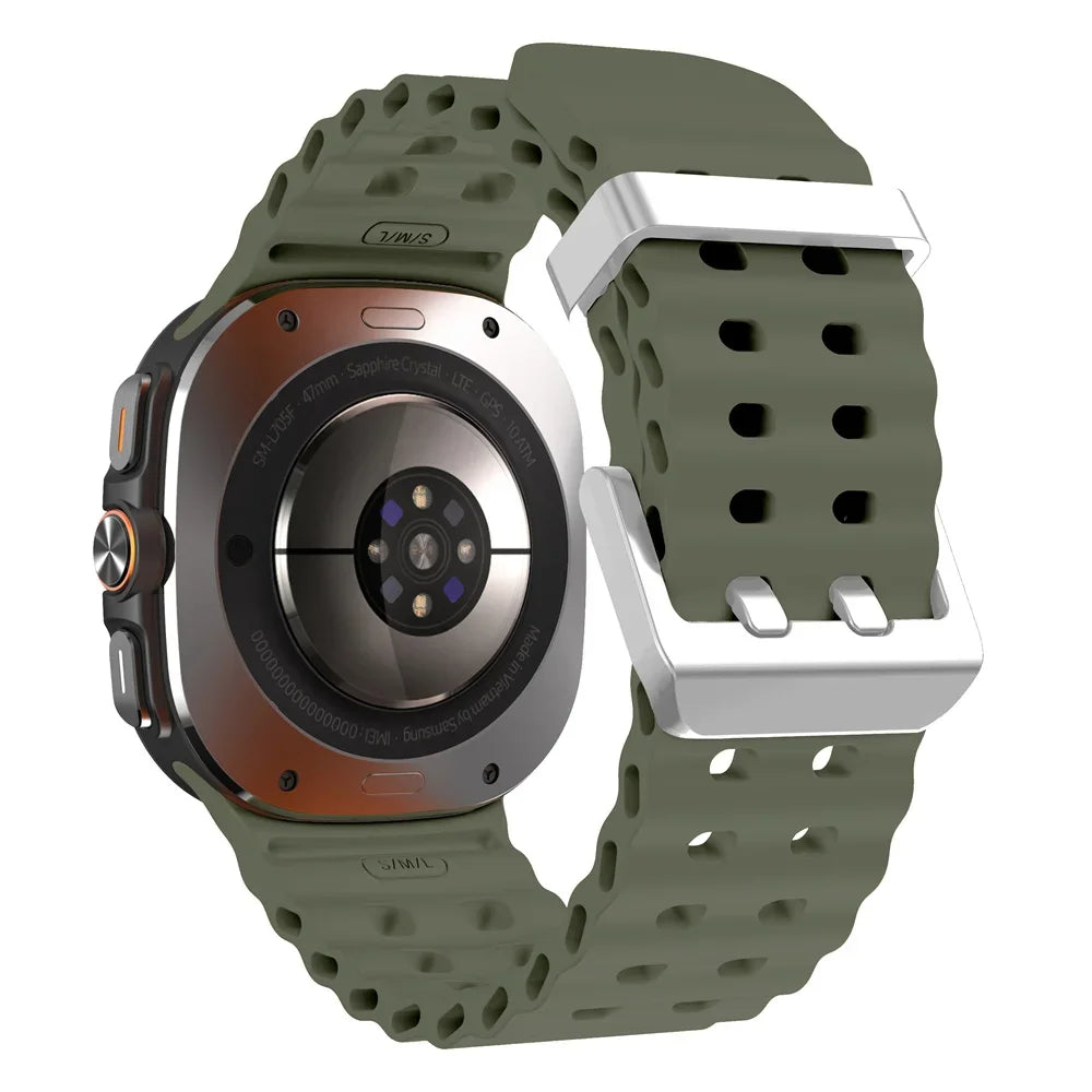 Marine Band For Samsung Galaxy Watch ultra 2025/7 ultra Accessories Two color Sport silicone Bracelet Galaxy Watch ultra Straps