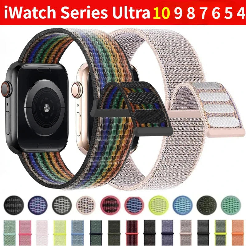 Nylon band For Apple Watch 11 10 9 8 7 45mm 41mm 42mm 46mm Ultra 3 2 1 49mm Adjustable band Apple Watch 6 5 4 SE3 44mm 40mm band