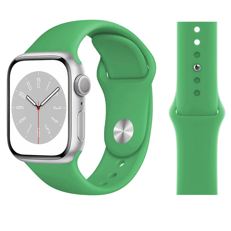 Silicone band For Apple Watch band 45mm 46mm 44mm 41mm 40mm 42mm Sport Correa band Apple Watch Series 11 10 SE 9 8 7 6 5 Ultra 3