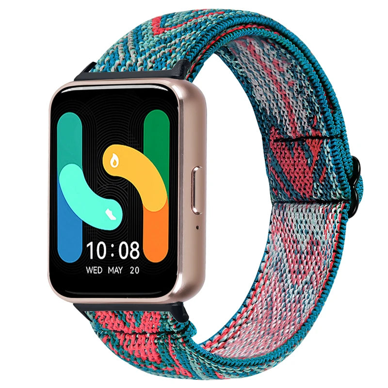 Elastic Nylon Strap For Samsung Galaxy Fit 3 Watch Bracelet Vintage Bohemian National Style Watchband For Samsung Fit 3 SM-R390