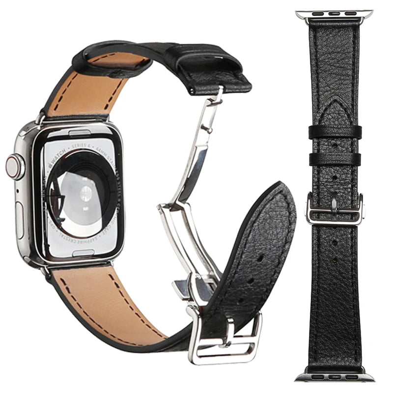 Genuine Leather band For Apple Watch Series 11 10 9 8 SE 3 band 46mm 44mm 41mm 45mm 42mm 38mm band Apple Watch Ultra 3 2 1 49mm