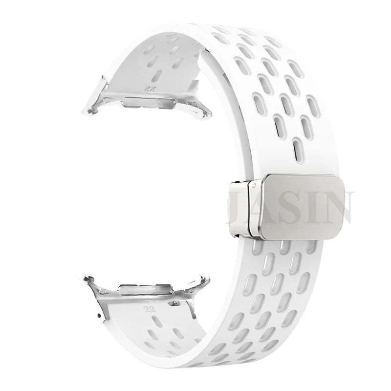 Silicone Strap for Samsung Galaxy Watch 8 40mm 44mm 8 Classic 46mm Magnetic Buckle Band Breathable Watchband No Gaps Bracelet
