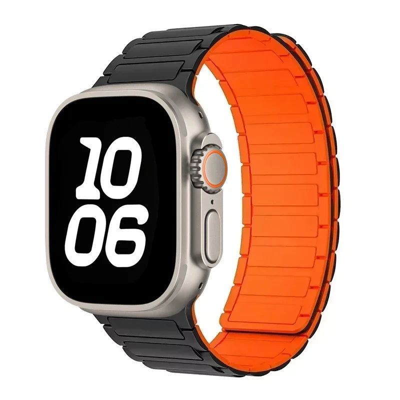 Silicone band for Apple Watch 46mm 42mm 49mm 45mm 41mm 44mm 40mm Magnetic band for Apple Watch Ultra 2 Series 10 9 8 7 6 SE 5 4 3