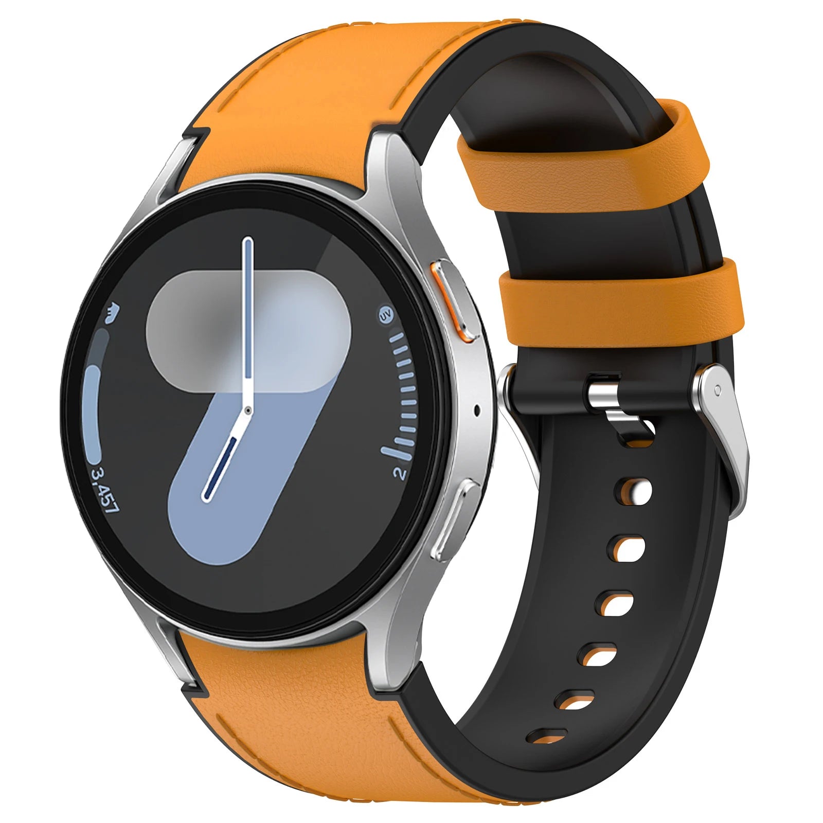 No Gaps Leather Strap for Samsung Galaxy Watch 7 6 5 4 40mm 44mm 6 4Classic 43mm 47mm Silicone Band for Galaxy Watch 5Pro 45mm