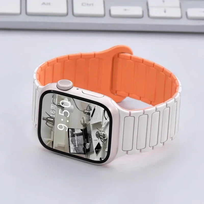 Magnetic Silicone band for Apple Watch Ultra 3 band 49mm 46mm 42mm 45mm 44mm 40mm band correa Apple Watch Series 11 10 9 8 7 SE