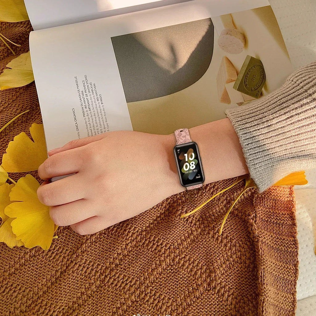 Prints Design Strap for Samsung Galaxy Fit 3 Watch Band Silicone Engraving Bracelet for Samsung Galaxy Fit 3 Floral Wristband