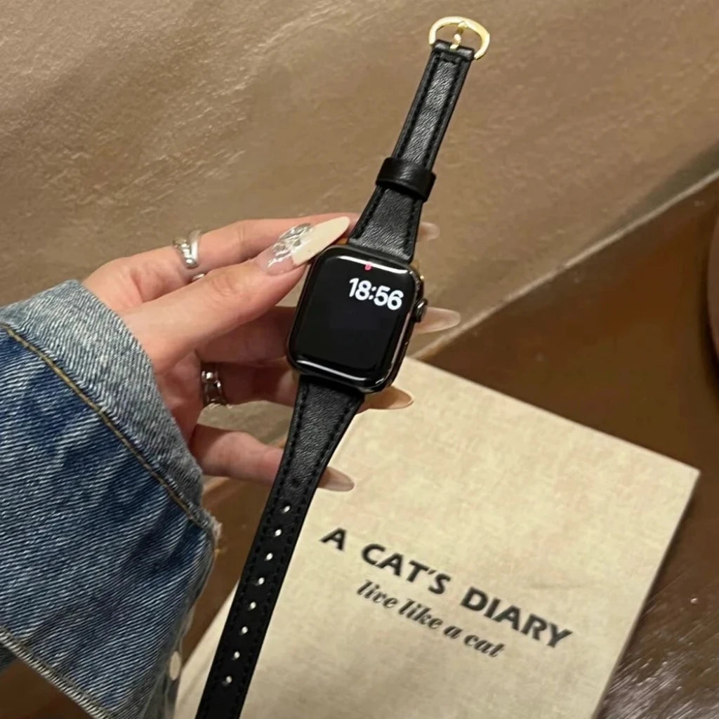 For Apple Watch band women Ultra 11 10 9 8 7 6 5 4 3 2 1 SE 38mm 40mm 41mm 42mm 44mm 45mm 46mm Leather Loop