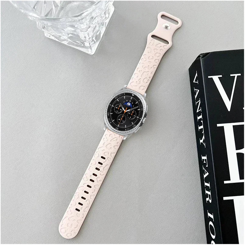 Samsung galaxy watch 8 Band Leopard Print Strap For galaxy watch 8 classic Silicone Engraved Wristband Replaceable Watchband