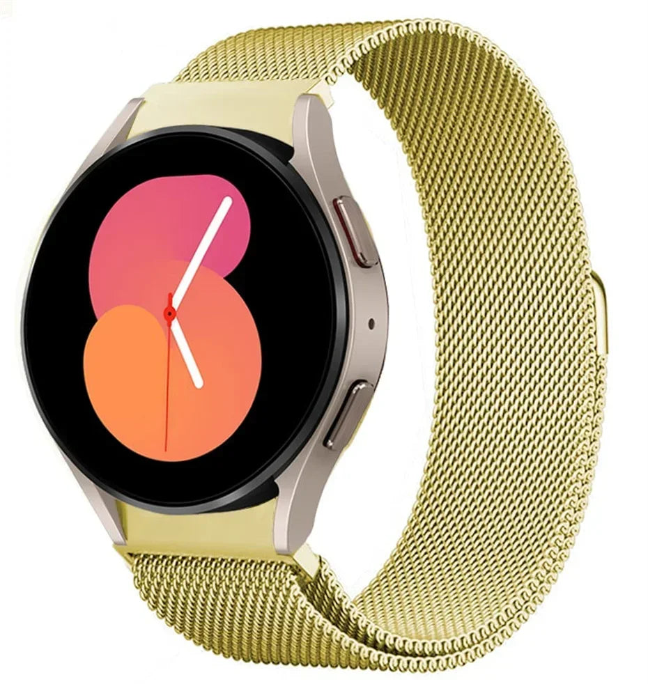 No Gaps Band For Samsung Galaxy Watch 7/FE/6/4/5/5 pro 44mm 40mm 20mm Milanese Loop Bracelet Galaxy 4-6 classic 43mm 47mm Band