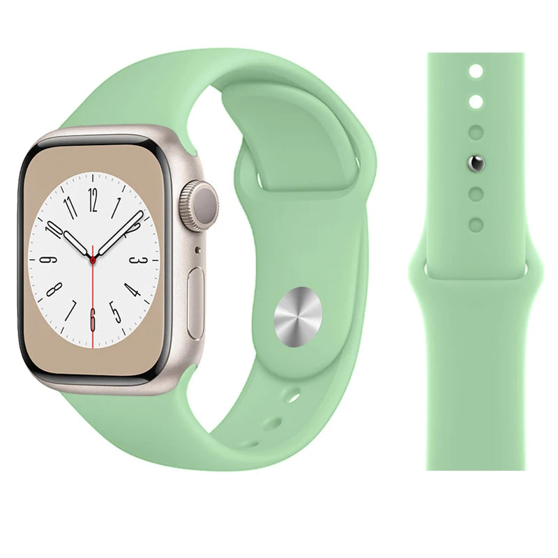 Silicone band For Apple Watch band 45mm 46mm 44mm 41mm 40mm 42mm Sport Correa band Apple Watch Series 11 10 SE 9 8 7 6 5 Ultra 3