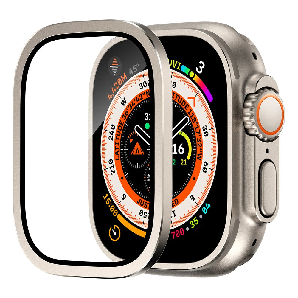 Tempered Glass For Apple Watch band Ultra 49mm Screen Protector Anti Scratch HD Full Film metal Bumper Apple Watch Ultra 49mm band