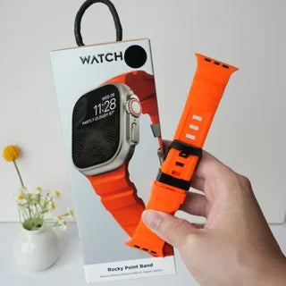 Luxury Silicone band for Apple Watch 46mm Series 10 Ultra 2 49mm 45mm Breathable Sport band for 44mm 42mm Series 9 8 7 6 5 4 3 2 1 SE