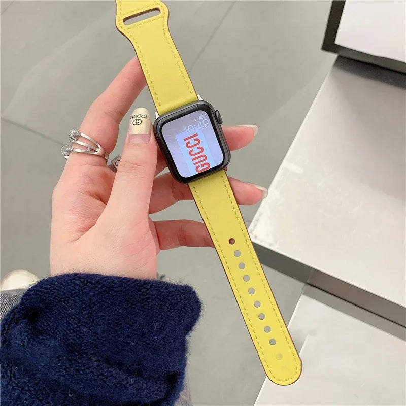 Leather band For Apple Watch 10 band 46mm 42mm 44mm 45mm 49mm 41mm 40mm correa band Apple Watch Series 8 9 3 4 5 6 SE 7 Ultra 2