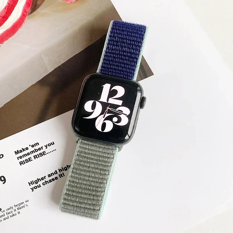 Nylon Loop for Apple Watch band 44mm 40mm 45mm 41mm 38mm 42mm 46mm band Apple Watch Series Ultra 2 49mm 10 9 8 7 6 SE 5 4 band